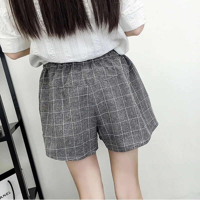 8 цветов летние клетчатые шорты женские модные кружевные эластичные талии