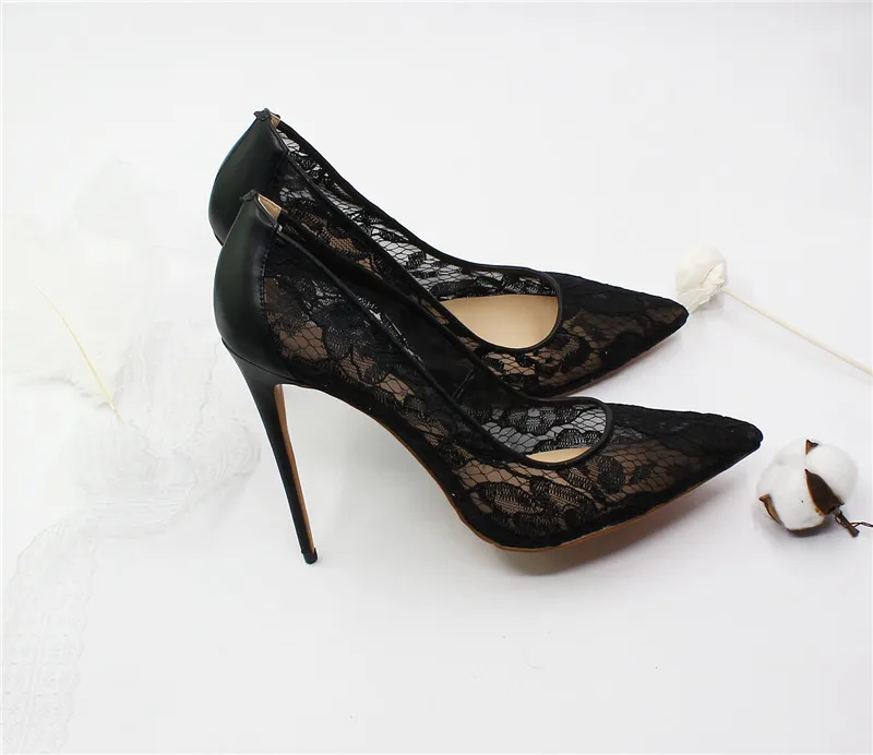 Zapatos Mujer Fashion Air Mesh Flower Designer Pointed Toe Popular 12cm Thin High Heels Pumps Party Wedding Sandals Shoes Women | Обувь