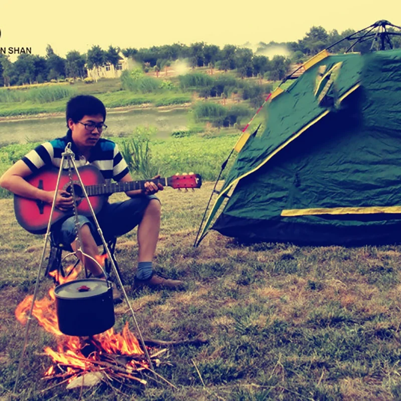 Новый Открытый кемпинг огонь треугольник кронштейн для пикника барбекю