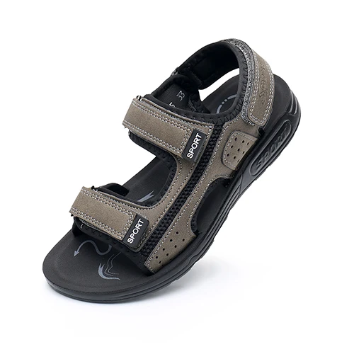 lightBrown Apakowa/спортивные сандалии с открытым носком и тремя ремешками для мальчиков; детская летняя пляжная прогулочная водонепроницаемая обувь для подростков; Уличная обувь для мальчиков - Цвет: lightBrown