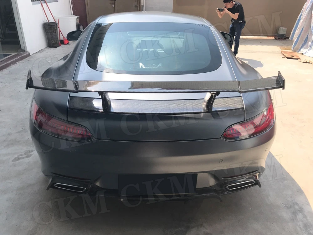 Углеродное волокно рассеиватель задней губы для Mercedes Benz AMG GT AMG GTS AMG GTR купе 2 двери frp зад багажник спойлер