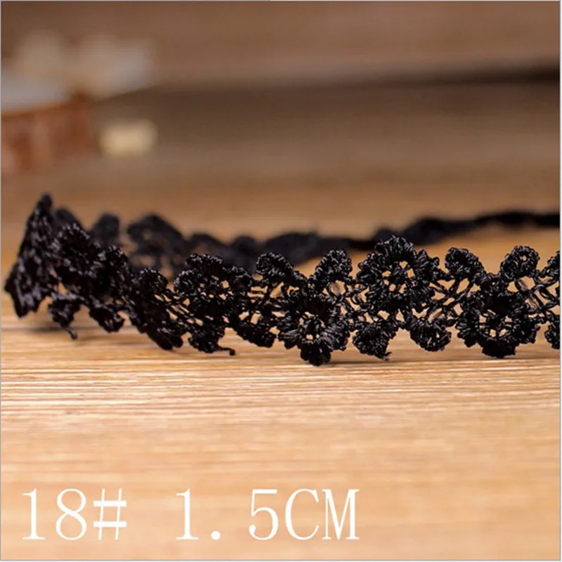 3 ярда Черная кружевная отделка фотополиэфир для платья одежды ожерелья домашний