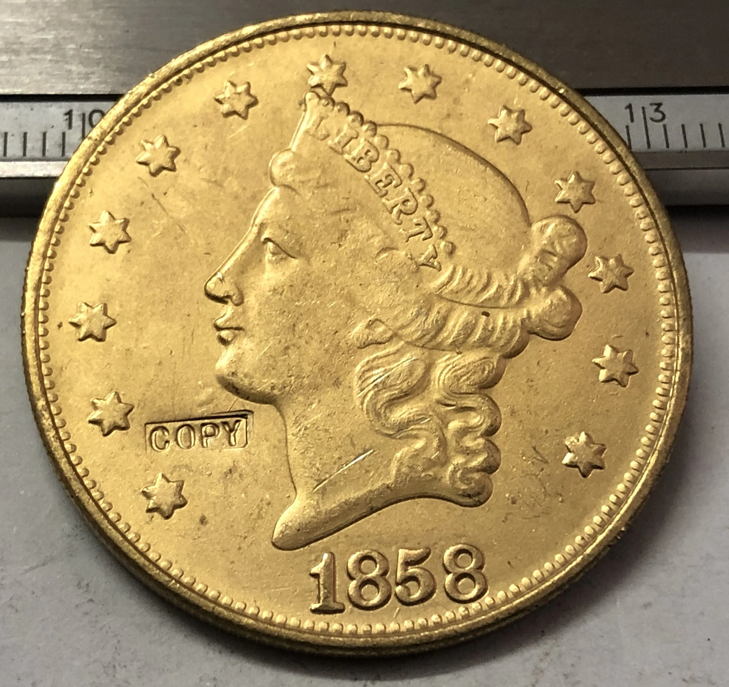 1858 P.O.S США Свобода головы (без девиза на обратной стороне) Искусственная кожа