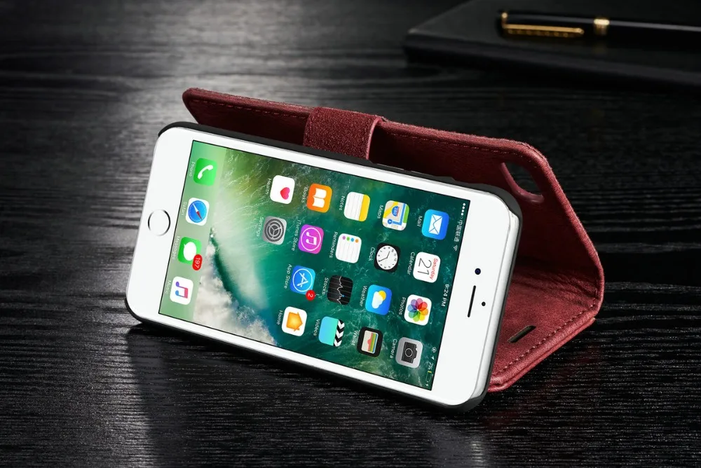 DG Ming Бизнес съемный винтажный кожаный флип-бумажник чехол для iPhone7 4," карты Solt чехол для iphone 8