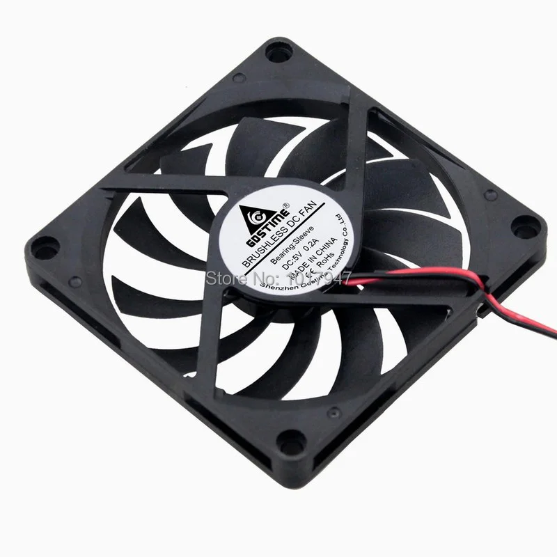 Вентиляционный вентилятор Gdstime, 5 В, 2pin, 8010, 8 см, 80 мм, 80x80x10 мм