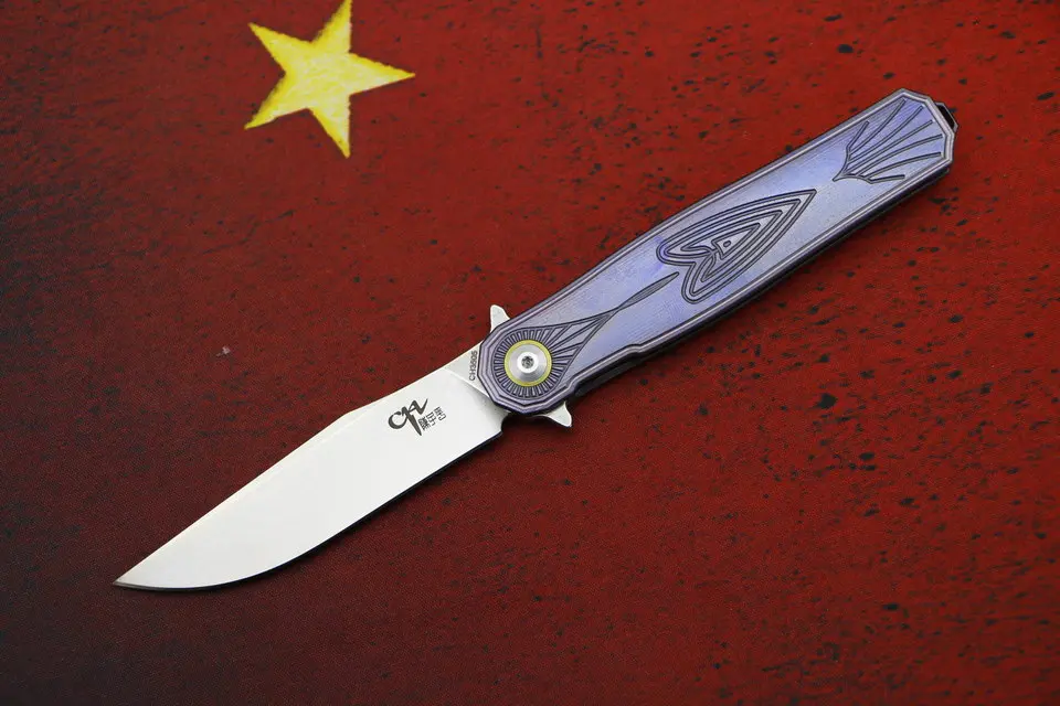 purple CH3505 S35VN лезвие Титан ручка Флиппер Складной нож Открытый Отдых на природе охотничий pocke Фруктовые Ножи EDC инструменты выживания - Цвет: purple