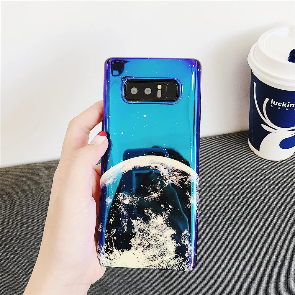 Чехол с рисунком Микки для samsung Galaxy S8 S9 Plus мягкий чехол из ТПУ S7 Edge Note 8 9 Moon |