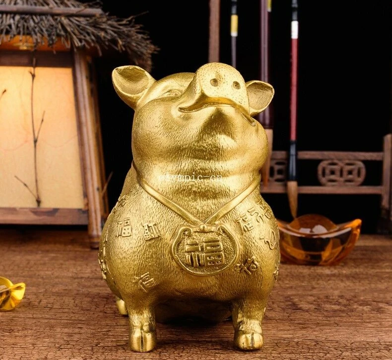 Бронзовая медная домашняя Статуэтка fengshui 9 дюймов сокровище богатство удача