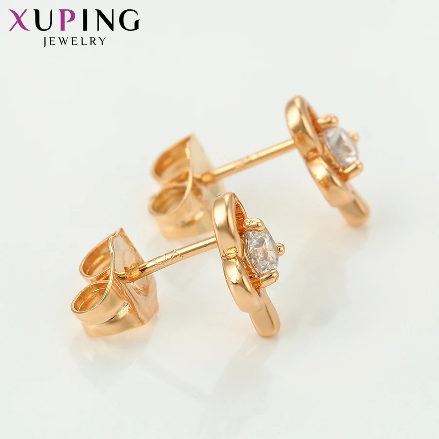 Xuping ювелирные изделия Модные элегантные серьги в форме цветка золотого цвета с