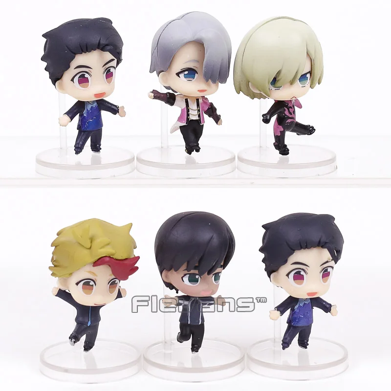 Аниме Yuri on Ice Katsuki Victor Plisetsky Phichit Kenjiro Мини фигурки из ПВХ игрушки 6 шт./компл. 5