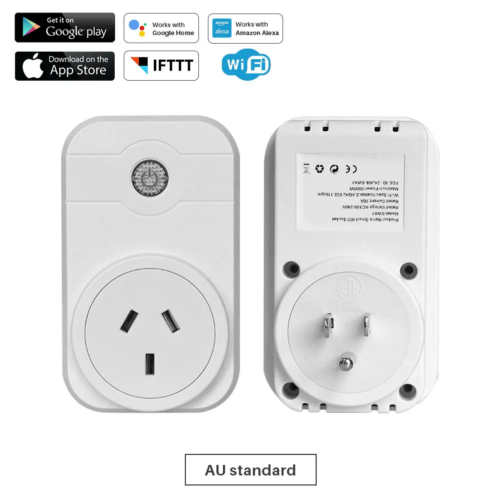 AU Standard Plug WiFi умная розетка с разъемом питания с приложением синхронизации дистанционного управления Совместимость с Amazon Alexa Google Home Mini Smart Home Автоматизация - Цвет: AU Standard Plug