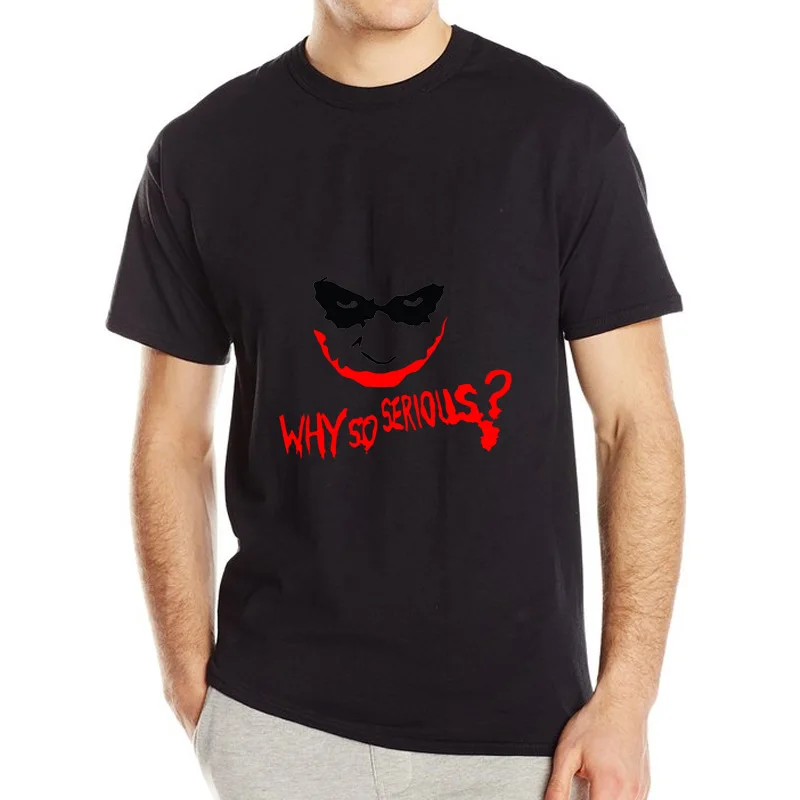 ВЫСОЧАЙШЕЕ Качество Why So Serious Футболка 100% Хлопок Топы и тройники Летние Мужчины