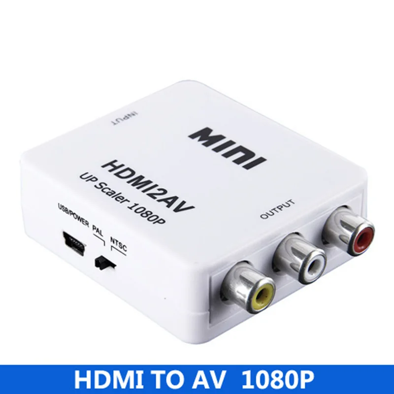 Адаптер Renensin высокое качество HD 1080P HDMI в AV/RCA CVBS мини HDMI2AV видео конвертер коробка