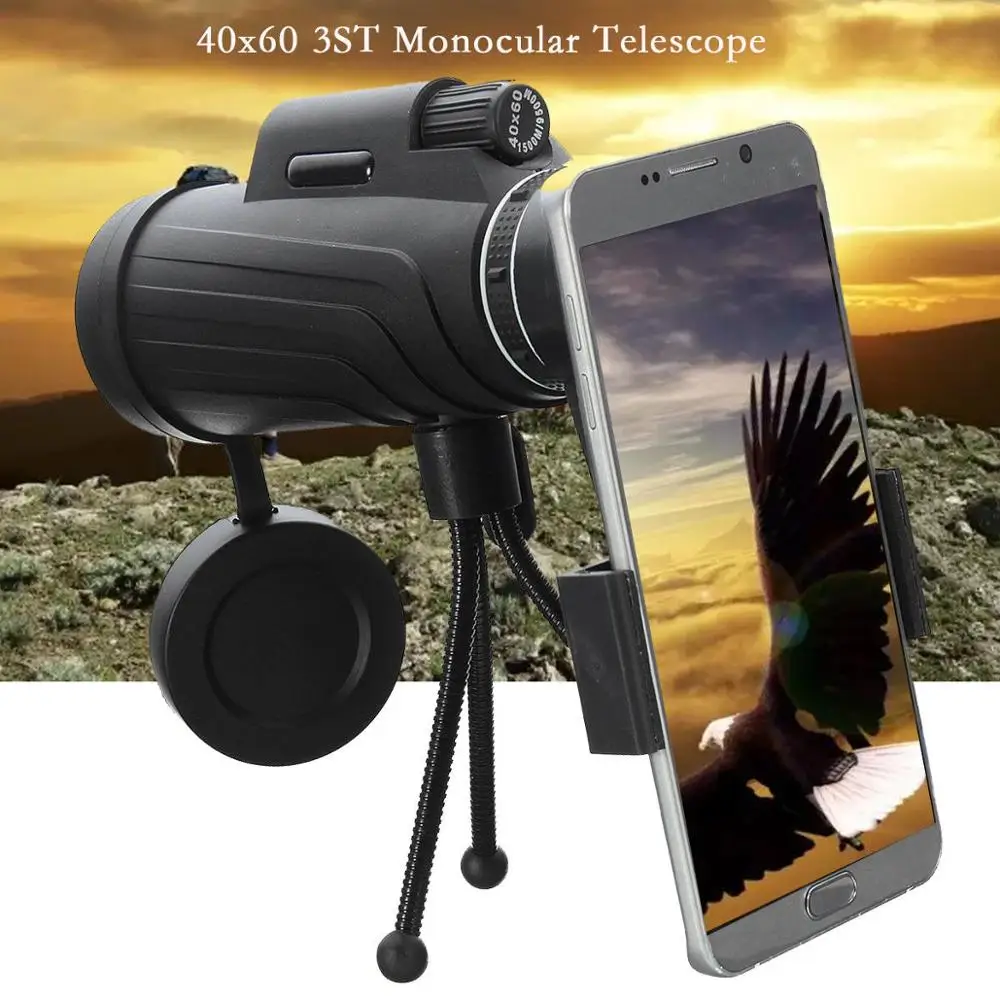 40x HD объектив зум Монокуляр телефон водонепроницаемый телескоп + сумка Штатив для