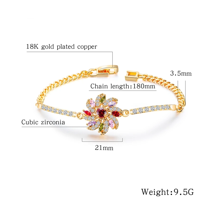 Модный женский браслет Hemiston с цветком из циркония индивидуальный имитацией