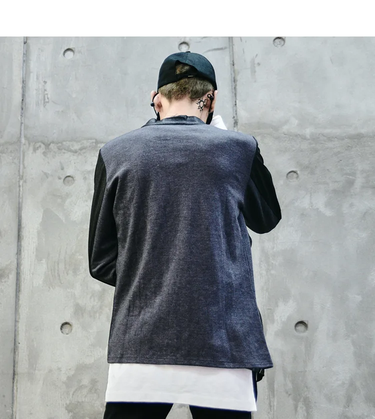 Осенняя мужская стандартная короткая куртка в стиле хип хоп хлопковая уличная