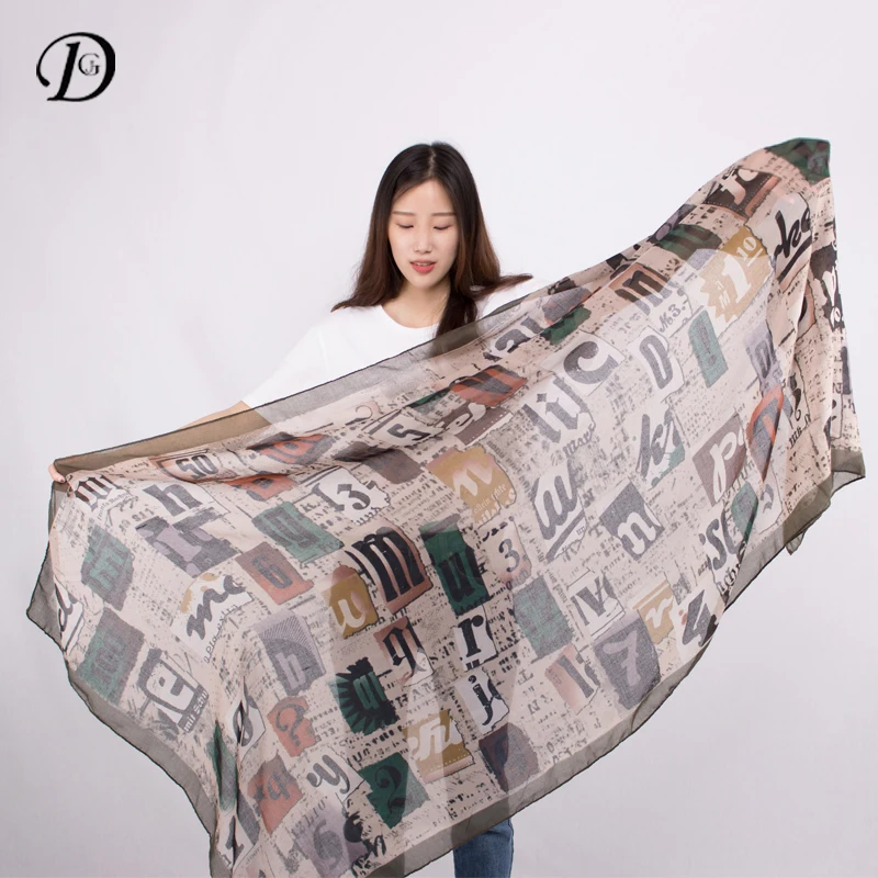 Новое поступление 2017 года Модный хлопковый шарф женщин цифровой рисунок с