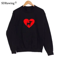 funny i love chihuahua heart print sweatshirts for women dog lover girlfriend graphic sweatshirts casual female tops