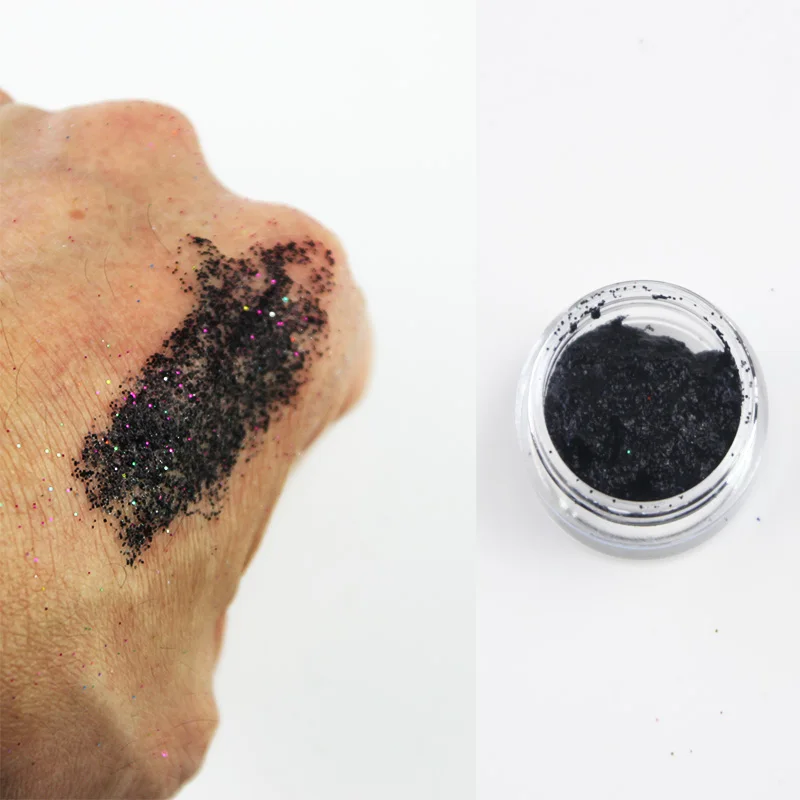 black glitter Фестиваль Блеск Гель боди-арт косметика для лица глаз волосы макияж Декор наклейки массивные блестки Purpurina Cara Hojuelas Para Ojos - Цвет: black glitter