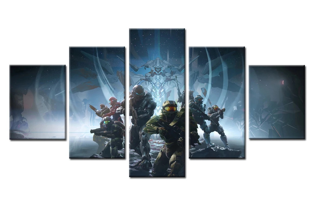 5 panel Modern Home Art Wall HD Picture Canvas printings Living Room Decoration Theme halo 5:guardians579 | Дом и сад