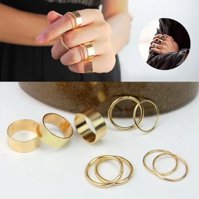 Новинка 2017 года 9 шт./лот блестящие в стиле панк золото укладки Обычный Группа Midi