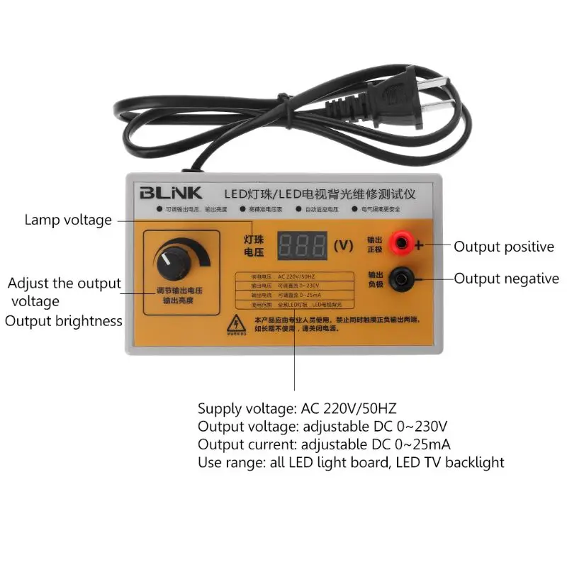 AC 220V LED TV Backlight Tester Strips Screen BackLit Test w Voltage Display | Circuit Breaker Finders