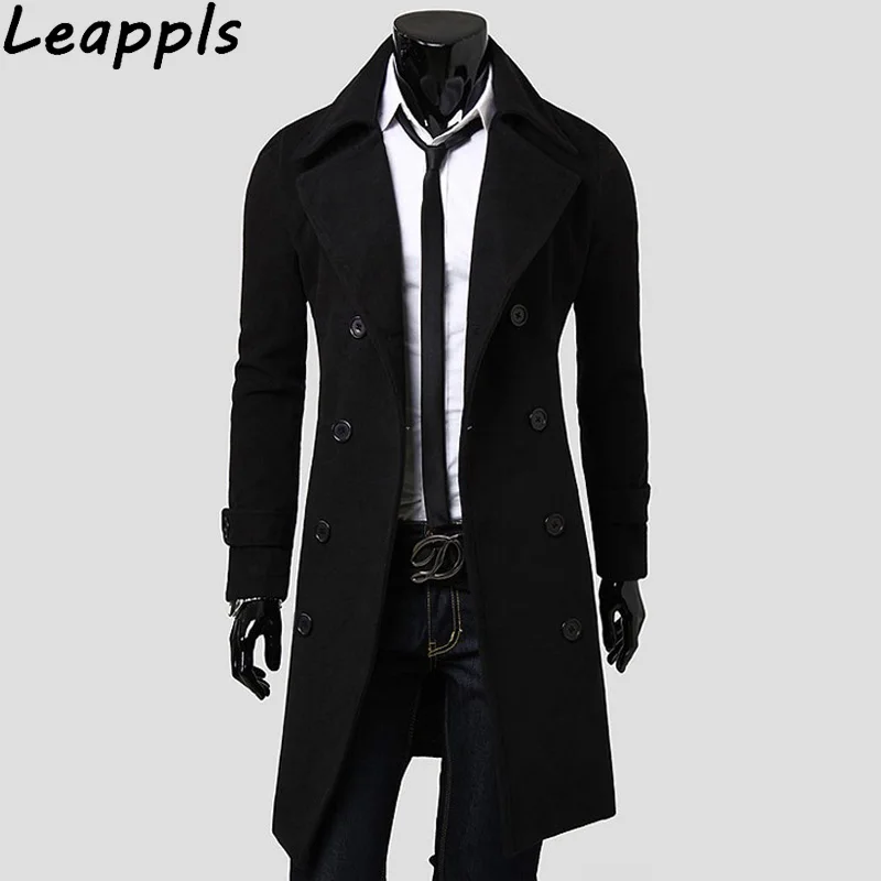 Leappls 3XL мужской Тренч 2018 новый модный дизайнерский мужское длинное пальто осень