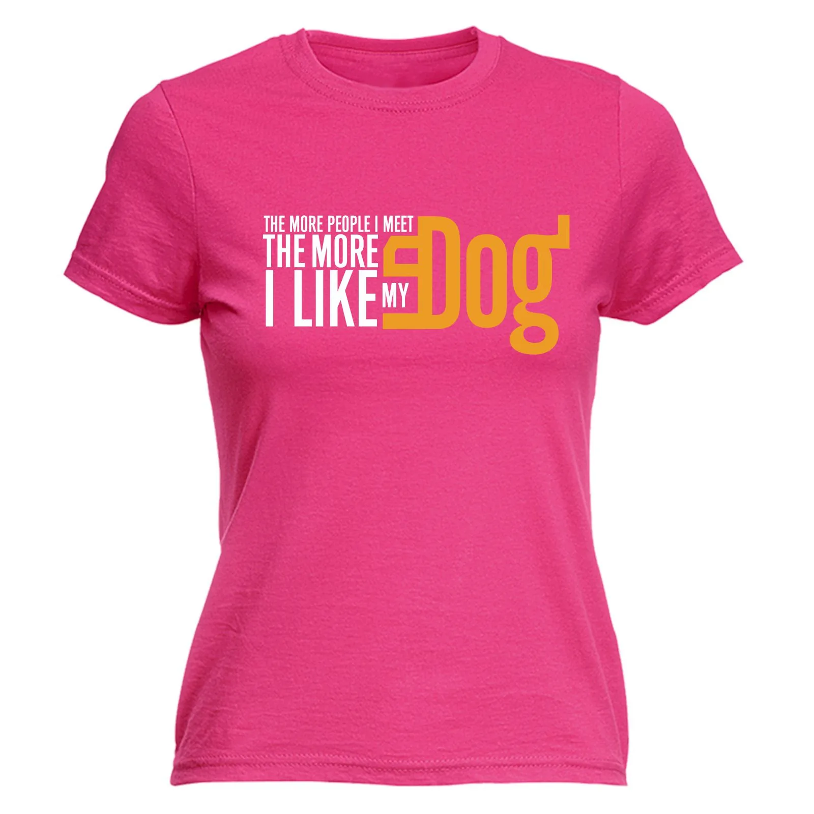 Чем больше людей я встречаю тем мне нравится моя собака женская футболка подарок