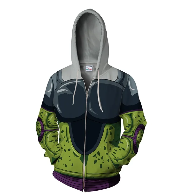 BIANYILONG Новинка осени-зимы 2019 толстовки с 3D принтом Dragon Ball Z Cell косплей на молнии