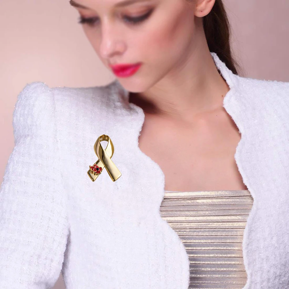 1 шт. лента брошь в виде цветка мака символическая день цветок милостыня бант