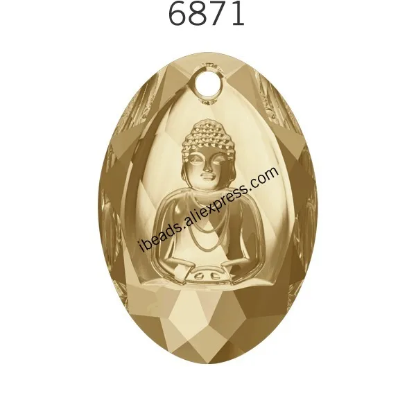 Crystal 001 GSHA 1 шт.) кристалл Swarovski 6871 Кулон Будда австрийские стразы бусины DIY Ожерелье Изготовление ювелирных изделий - Окраска металла: Crystal 001 GSHA