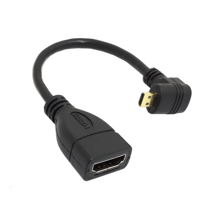 Новый Угловой Кабель адаптер Micro HDMI Male Female HDTV с углом поворота 90 градусов для