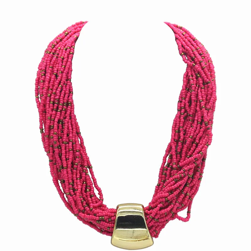 ADOLPH Jewelry Bohemia 7 Colors Candy Beads Statement Necklace For Woman 2015 New Zinc Alloy Pendants Choker Necklaces 30 | Украшения и