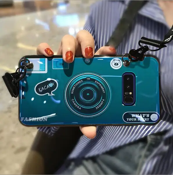 phone bag case Для samsung galaxy s9 s8 plus note 9 8 s7 edge J6 J4 J3 A8 A6 чехол 3d камера с плечевым ремнем Мягкий силиконовый чехол - Цвет: phone bag case