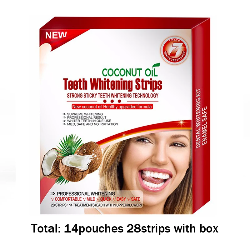 Coconut Oil 14pouch VIP 3D белые отбеливатели для зубов - Цвет: Coconut Oil 14pouch