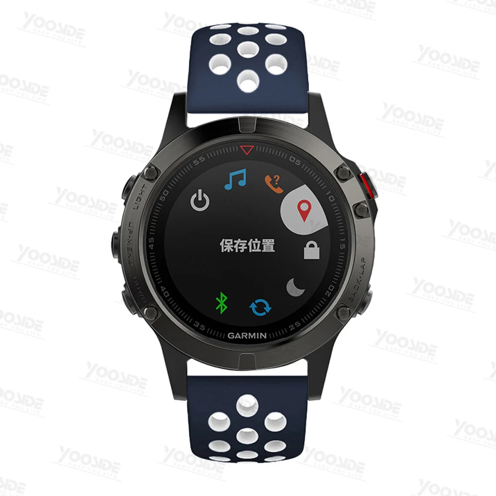 Для Garmin Fenix 5S/5S Plus 20 мм ремешок для часов мягкий силиконовый спортивный ремешок для часов с адаптером с наконечниками(не быстро подходит