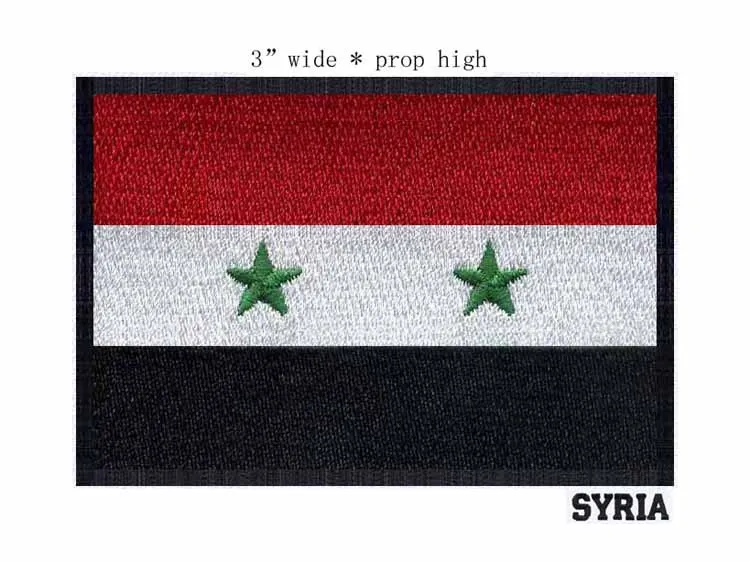 Нашивка с вышивкой в виде сирийского флага 3 дюйма широкая армейская нашивка для