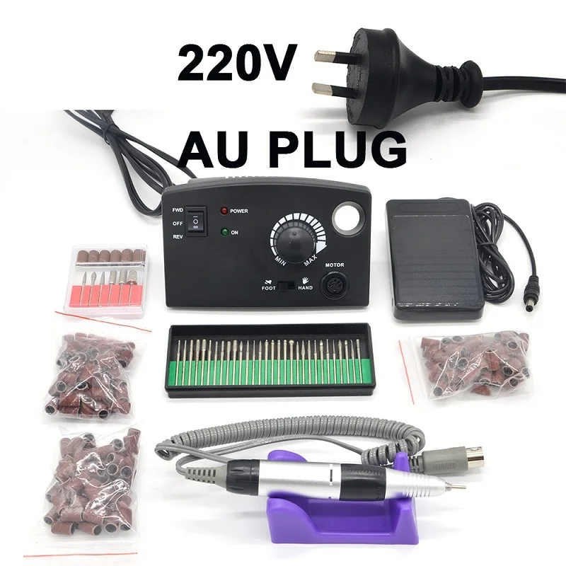 Black AU Plug 30 150 Черная дрель для ногтей профессиональная электрическая Алмазная пилка для ногтей в сочетании с модным дизайном профессиональная электрическая машинка для обработки ногтей - Цвет: Black AU Plug 30 150