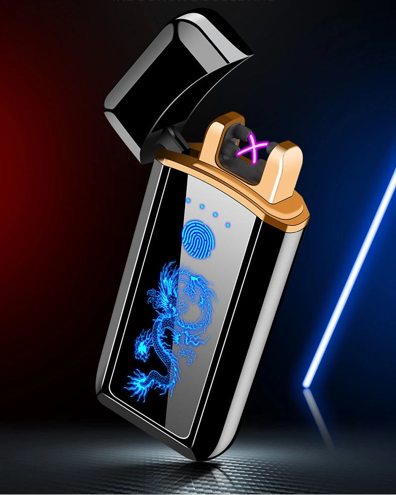 Плазменная Зажигалка Электронная зажигалка Прикуриватель для курения Usb зарядка двойная дуга