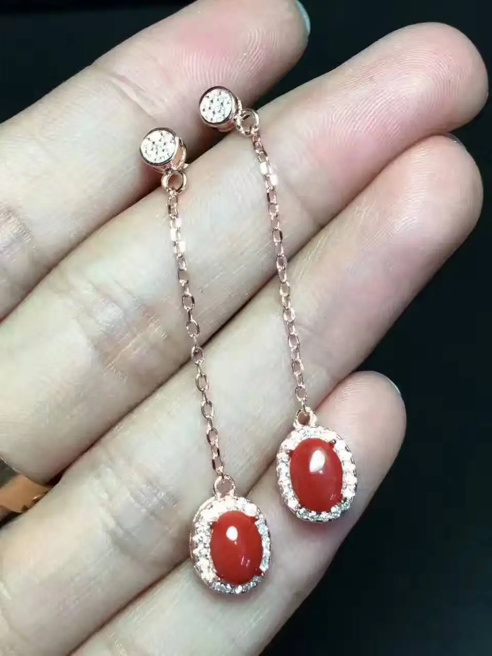 Серьги подвески из серебра 925 пробы с натуральным красным кораллом|jewelry earrings|jewelry