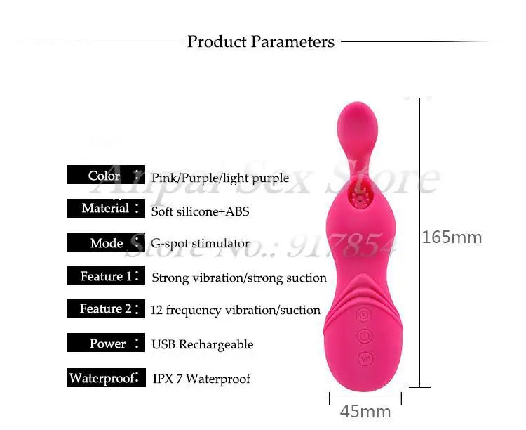 Массажер для орального секса с USB зарядкой 12 Скоростей|Вибраторы и