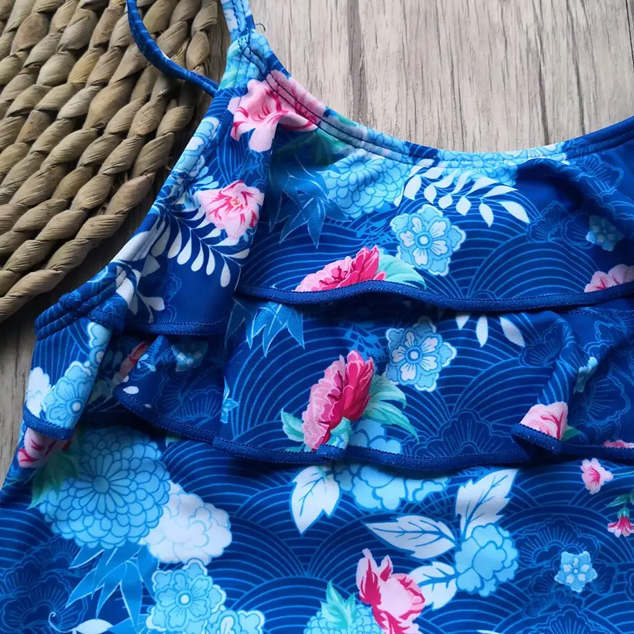 Детский слитный купальник для девочек с цветочным принтом детский купальный