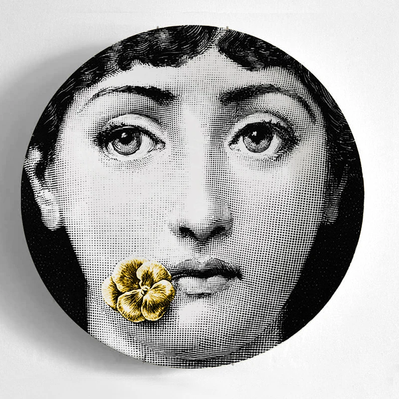 34 10-дюймовая шпилька для Fornasetti таблички для дома украшения Рождественские украшения для ужина пластина декоративная настенная посуда черный, белый цвет настенные тарелки - Цвет: 34