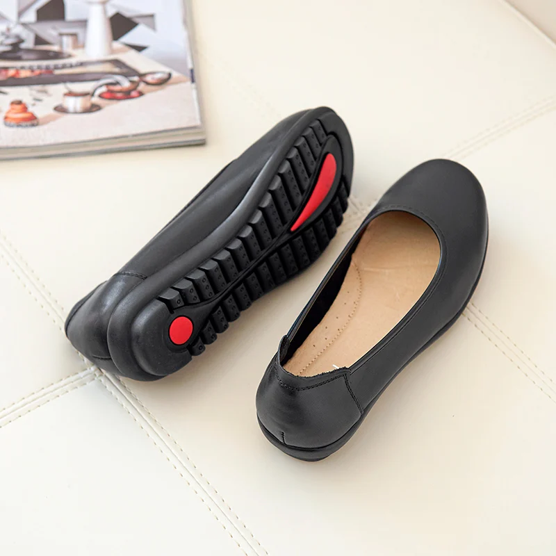 Ботинки женские рабочие из натуральной коровьей кожи с круглым носком|Обувь без