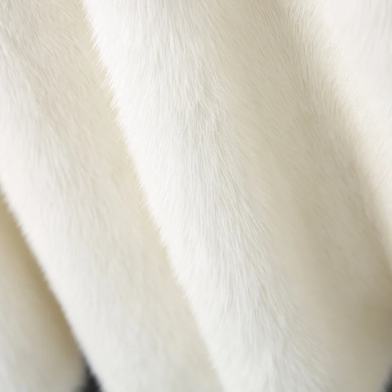 

2020 winter new real mink fur coat whole mink fur coat long section with hooded fashion simple and elegant mink coat