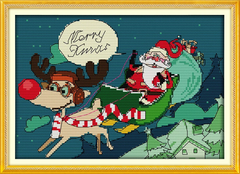 

Merry Christmas (5) cross stitch kit cartoon 14ct 11ct print canvas stitching embroidery DIY handmade needlework