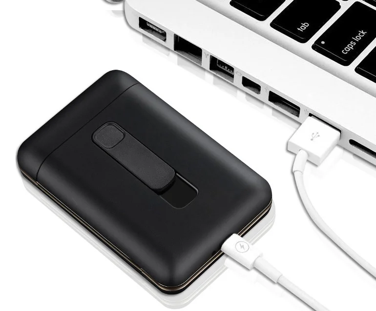 Стиль Ciagrette держатель Коробка Чехол электронная USB Зажигалка Беспламенное ветрозащитное табачное портсигар чехол зажигалка LFB789