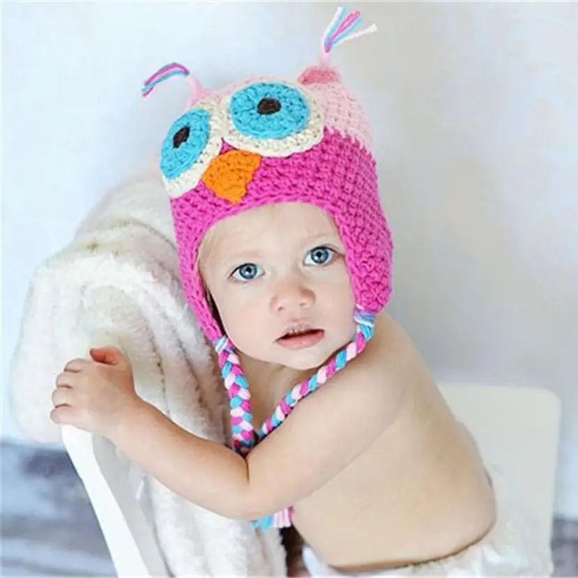 Лидер продаж! детская шапка 2018 вязаная крючком зимняя для маленьких девочек