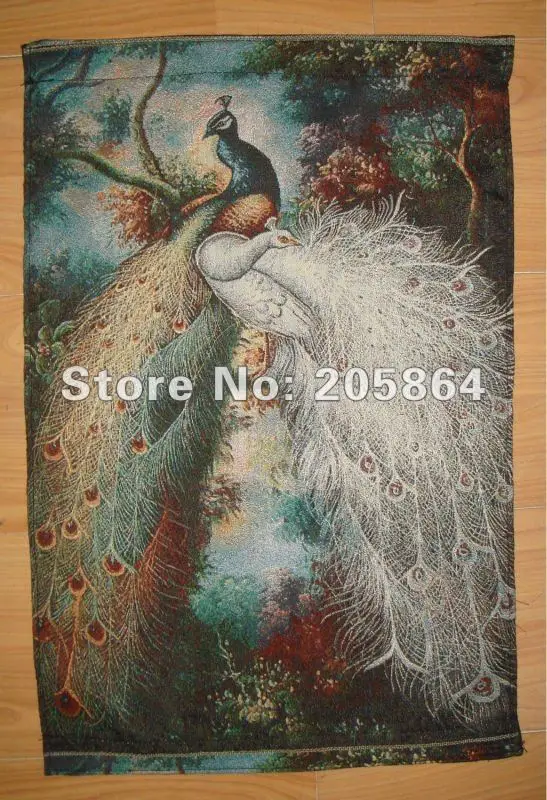 Бесплатная доставка Лидер продаж гобелен красивый павлин ткань картина|gobelins