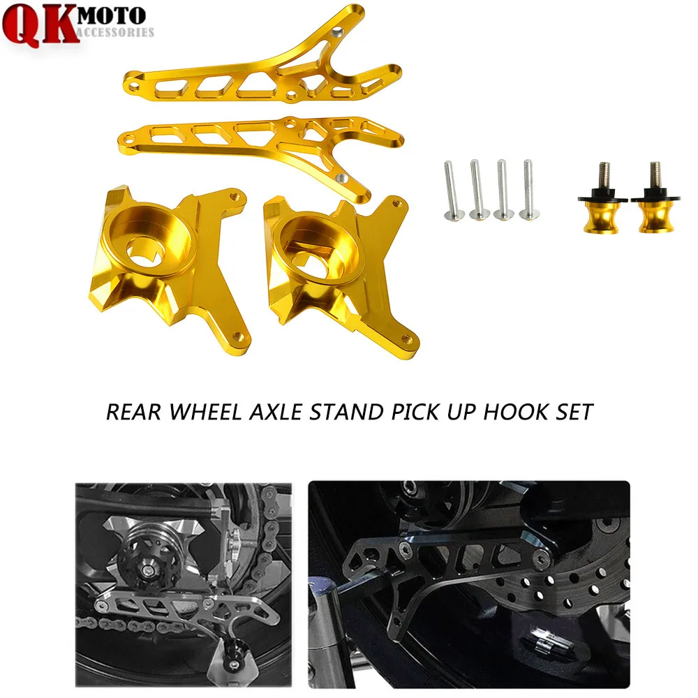 

CNC Aluminum Motorcycle Left & Righ Rear Wheel Axle Stand Pick Up Hook Set For Yamaha MT-07 FZ-07 MT07 FZ07 2014 2015 2016 2017